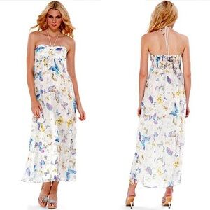 Betsy Johnson Butterfly halter maxi dress